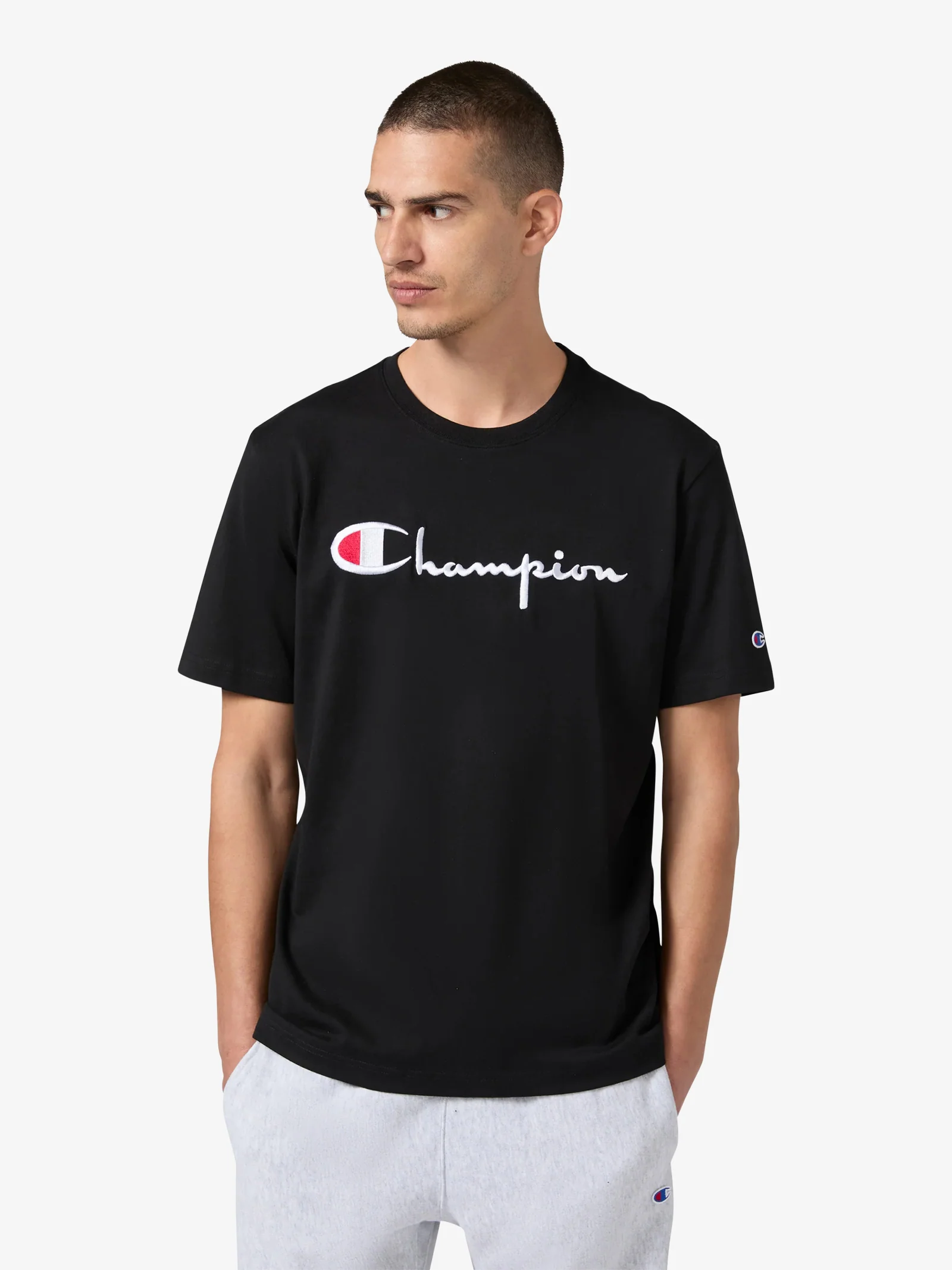 t-shirt reverse weave uomo nero cotone - immagine 2