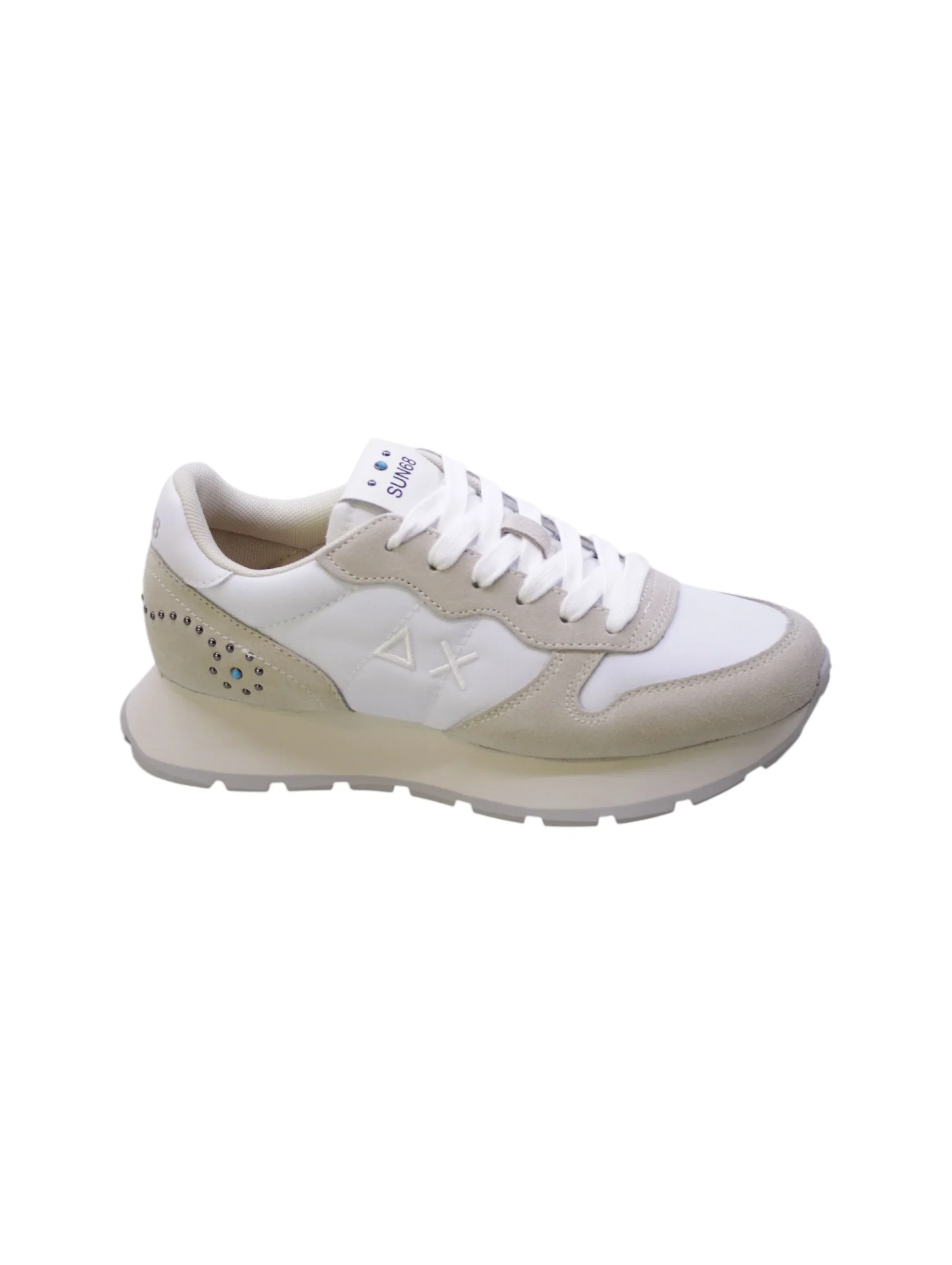 Sun68 Sneakers Donna Bianco/Beige Borchie Z36205/01 ally Studs - immagine 2